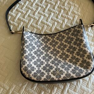 Kate Spade Gray and White Floral Shoulder Bag